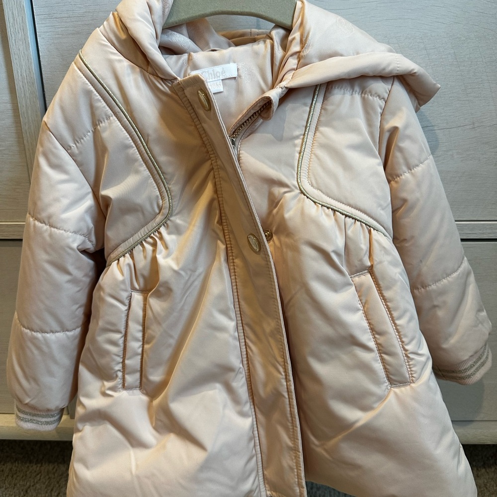 Chloe Girls Light Pink  Puffer Coat Size 18 Months